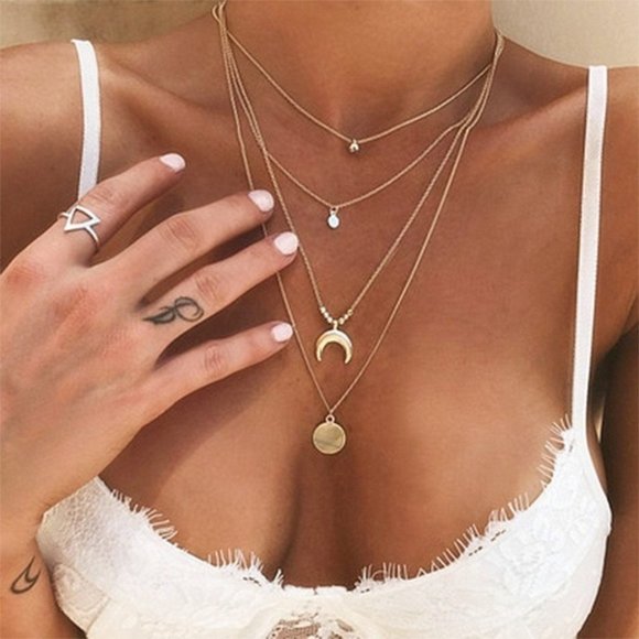 Urban Outfitters Jewelry - Multilayer Boho Coin & Horn Necklace